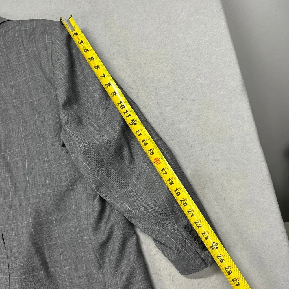 Lauren Ralph Lauren Mens 50R Grey Glen Plaid 100% Wool 2 Button Jacket Blazer